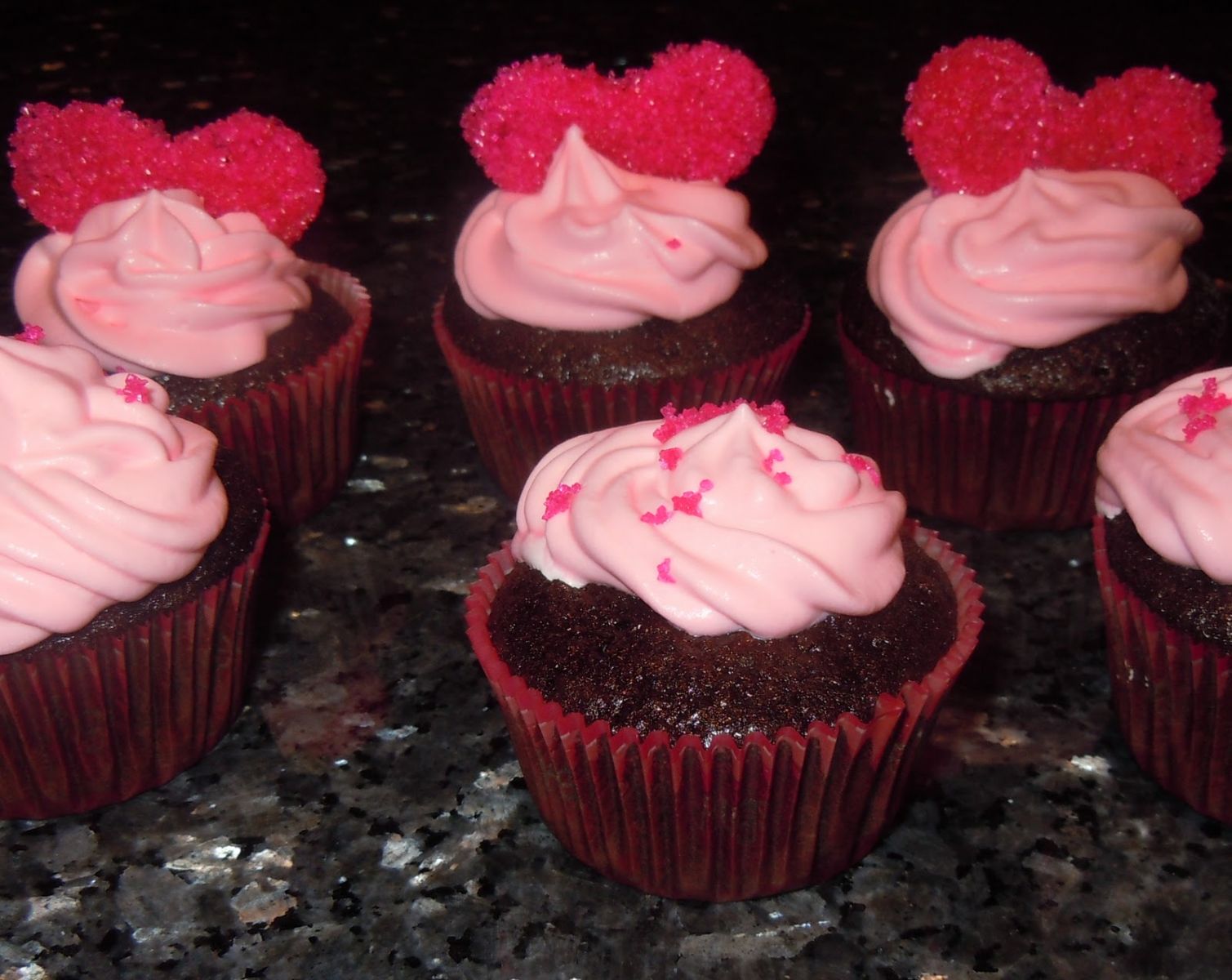 Chocolate Fudge Pomegranate Cupcakes